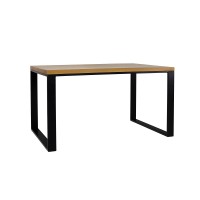 Stół metalowo-dębowy ST 373 blat 2,5 cm 120x75x80