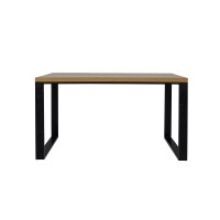 Stół metalowo-dębowy ST 373 blat 4 cm 160x75x90