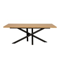 Stół metalowo-dębowy ST 377 blat 4 cm 200x75x100