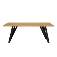 Stół metalowo-dębowy ST 378 blat 4 cm 160x75x90