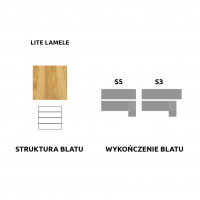 Ława 120x80 dębowa ST 310 grubość blatu 2.5cm