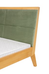 Łóżko bukowe LK 166 120x200 wysoki tapicerowany szczyt