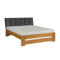 Łóżko bukowe LK 187 140x200 tapicerowany zagłówek ZG001