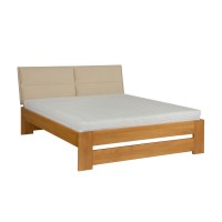 Łóżko bukowe LK 187 140x200 tapicerowany zagłówek ZG003