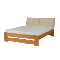 Łóżko bukowe LK 187 140x200 tapicerowany zagłówek ZG003
