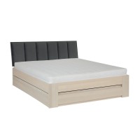 Łóżko bukowe LK 187 BOX 140x200 tapicerowany zagłówek ZG001