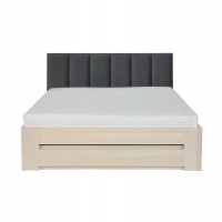 Łóżko bukowe LK 187 BOX 140x200 tapicerowany zagłówek ZG001