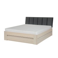 Łóżko bukowe LK 187 BOX 140x200 tapicerowany zagłówek ZG001