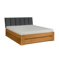 Łóżko bukowe LK 187 BOX 140x200 tapicerowany zagłówek ZG001