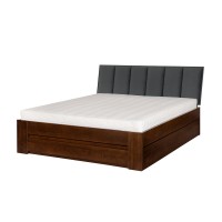 Łóżko bukowe LK 187 BOX 140x200 tapicerowany zagłówek ZG001