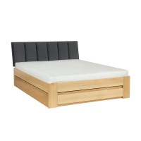 Łóżko bukowe LK 187 BOX 140x200 tapicerowany zagłówek ZG001