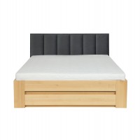 Łóżko bukowe LK 187 BOX 140x200 tapicerowany zagłówek ZG001