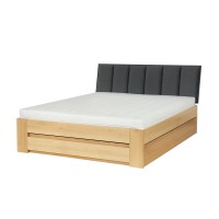Łóżko bukowe LK 187 BOX 140x200 tapicerowany zagłówek ZG001