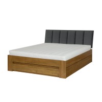 Łóżko bukowe LK 187 BOX 140x200 tapicerowany zagłówek ZG001