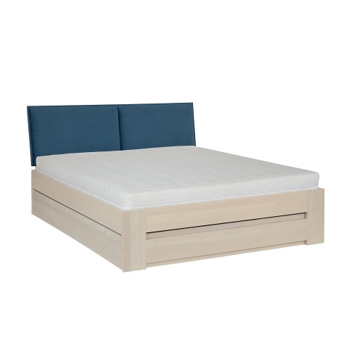 Łóżko bukowe LK 187 BOX 140x200 tapicerowany zagłówek ZG002