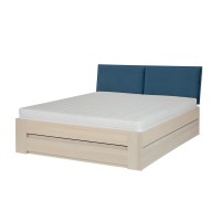 Łóżko bukowe LK 187 BOX 140x200 tapicerowany zagłówek ZG002