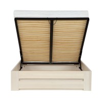 Łóżko bukowe LK 187 BOX 140x200 tapicerowany zagłówek ZG002