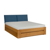 Łóżko bukowe LK 187 BOX 140x200 tapicerowany zagłówek ZG002