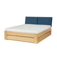 Łóżko bukowe LK 187 BOX 140x200 tapicerowany zagłówek ZG002