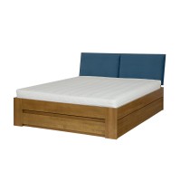 Łóżko bukowe LK 187 BOX 140x200 tapicerowany zagłówek ZG002
