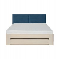 Łóżko bukowe LK 187 BOX 160x200 tapicerowany zagłówek ZG002