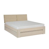 Łóżko bukowe LK 187 BOX 140x200 tapicerowany zagłówek ZG003