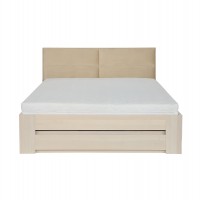 Łóżko bukowe LK 187 BOX 140x200 tapicerowany zagłówek ZG003