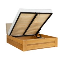 Łóżko bukowe LK 187 BOX 140x200 tapicerowany zagłówek ZG003