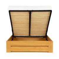 Łóżko bukowe LK 187 BOX 140x200 tapicerowany zagłówek ZG003
