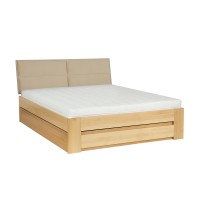 Łóżko bukowe LK 187 BOX 140x200 tapicerowany zagłówek ZG003