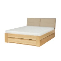Łóżko bukowe LK 187 BOX 140x200 tapicerowany zagłówek ZG003