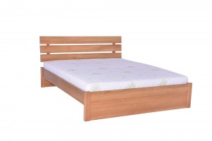 Łóżko sosnowe Cytryn 2 odchylony ażurowy szczyt zabudowany tył 180x200