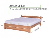 Łóżko sosnowe Ametyst 1/2 ażurowe szczyty zabudowany tył 180x200