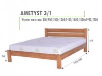 Łóżko sosnowe Ametyst 3/1 wysoki prostokątny ażurowy szczyt 180x200