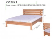 Łóżko sosnowe Cytryn 1 wysoki odchylony ażurowy szczyt 90x200