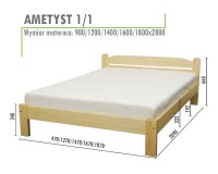 Łóżko sosnowe Ametyst 1/1 ażurowy szczyt 90x200