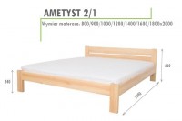 Łóżko sosnowe Ametyst 2/1 prostokątny ażurowy szczyt 90x200