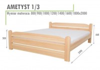 Łóżko sosnowe Ametyst 1/3 ażurowe szczyty 90x200