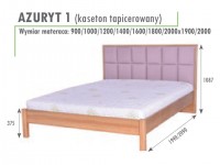 Łóżko drewniane Azuryt 1 90x200 tapicerowany zagłówek