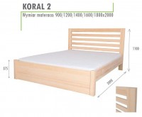 Łóżko sosnowe Koral 2 wysoki szczyt zabudowany tył 160x200