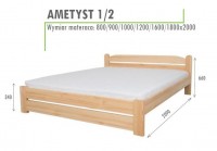 Łóżko sosnowe Ametyst 1/2 ażurowe szczyty zabudowany tył 180x200