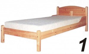 Łóżko sosnowe Łd 1z wysokim szczytem 90x200