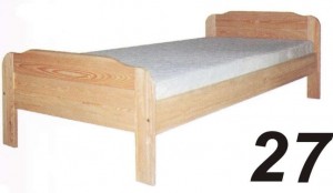 Łóżko sosnowe Łd 27 z wysokimi szczytami 90x200