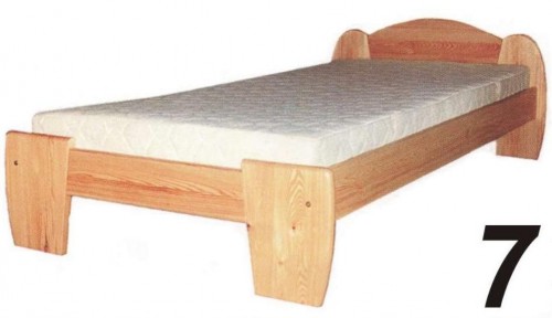Łóżko sosnowe Łd 7 z szerokimi nogami i szczytem łuk 90x200