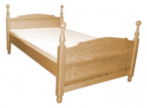 Łóżko sosnowe Łd 17 wysokie szczyty zakończone kulami 90x200