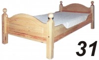 Łóżko sosnowe Łd 31 wysokie szczyty wykończone kulami 120x200