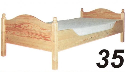 Łóżko sosnowe Łd 35 wysokie szczyty łuk 90x200