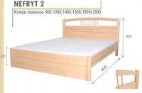 Łóżko sosnowe Nefryt 2 wysoki szczyt zabudowany tył 180x200