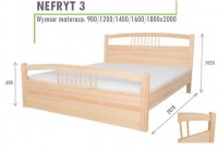 Łóżko sosnowe Nefryt 3 wysokie szczyty zabudowany tył 180x200
