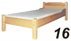 Łóżko sosnowe Łd 16 z profilowanymi bokami 200x200